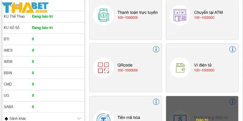Các điều kiện bắt buộc cần tuân thủ khi nạp tiền Thabet